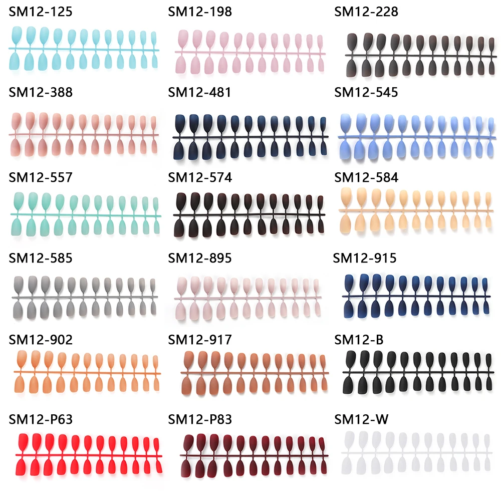 Матовые однотонные накладные ногти популярный дизайн клей на длинном