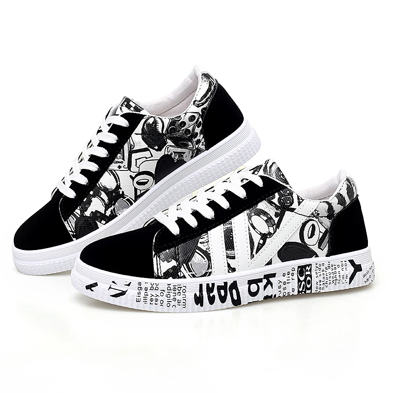 

Unisex Black sneakers casual vulcanized shoes 2021 autumn plus size 39-44 couple shoes zapatillas mujer sneakers