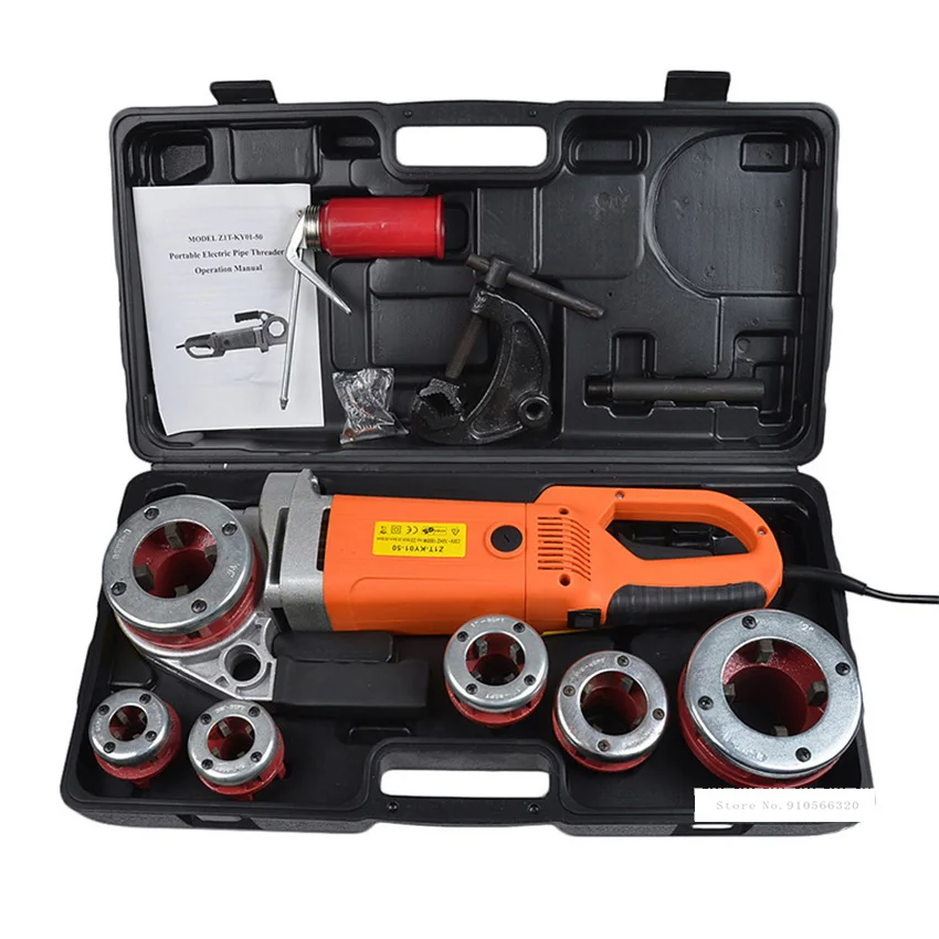 

ZIT-KY01-50 Портативный ручной Электрический резьбонарезной станок Электрический трубонарезный станок оцинкованных труб Электрический резьбонарезной станок 220V/110V