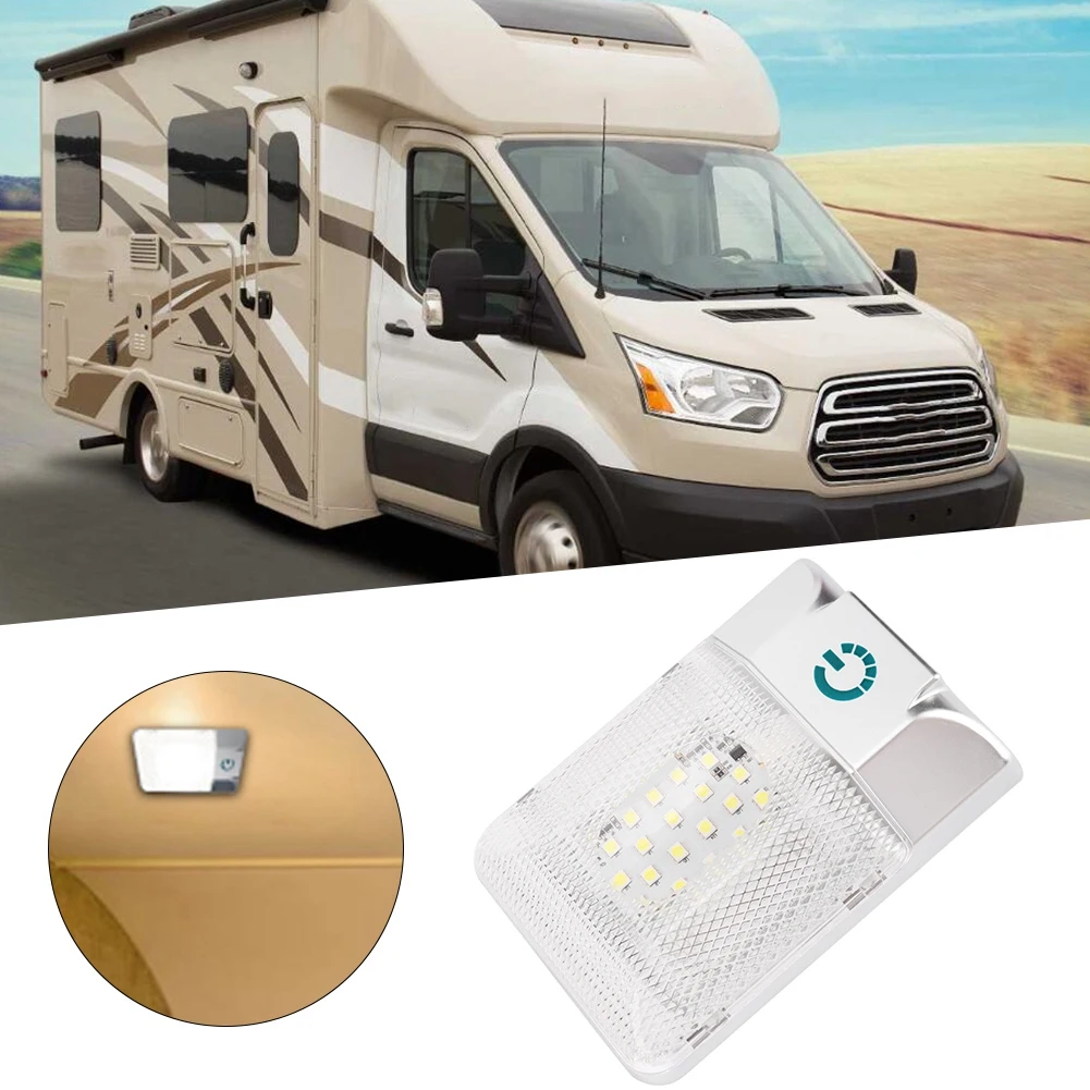 

Super bright 24 LED Boat RV Roof Dome Light With Touch Adjustable Switch White Lamp Ceiling Lighting for Car / RV / Boat