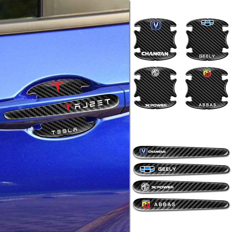 

8pcs Brand New Black Door Handle Outer Protective Sticker for Mercedes Benz AMG W204 W203 W212 W211 W124 W210 Car Accessories