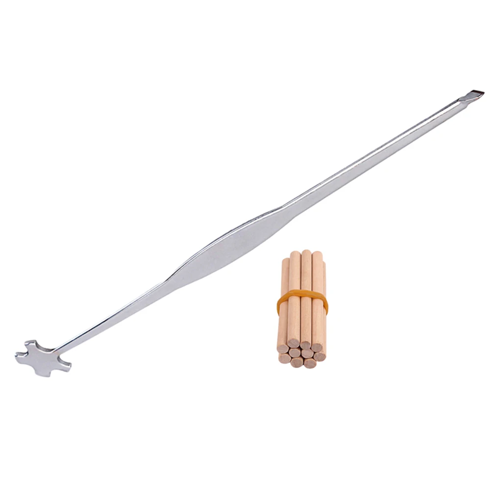 

10 шт. деревянная звуковая стойка для скрипки + серебристый установщик для создания вуали