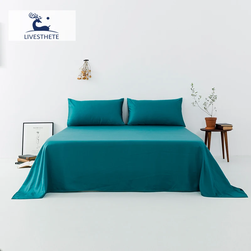 Liv Esthete натуральный 100% шелк Голубое озеро плоский лист роскошное шелковое