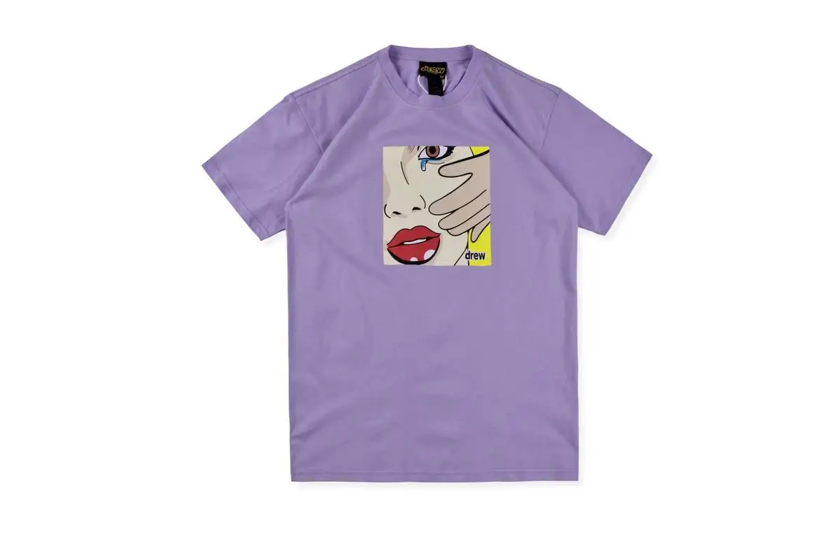 19ss drew house футболки для мужчин и женщин модный стиль drew Футболки Уличная Хип-хоп jusin bieber футболка для влюбленных drew house