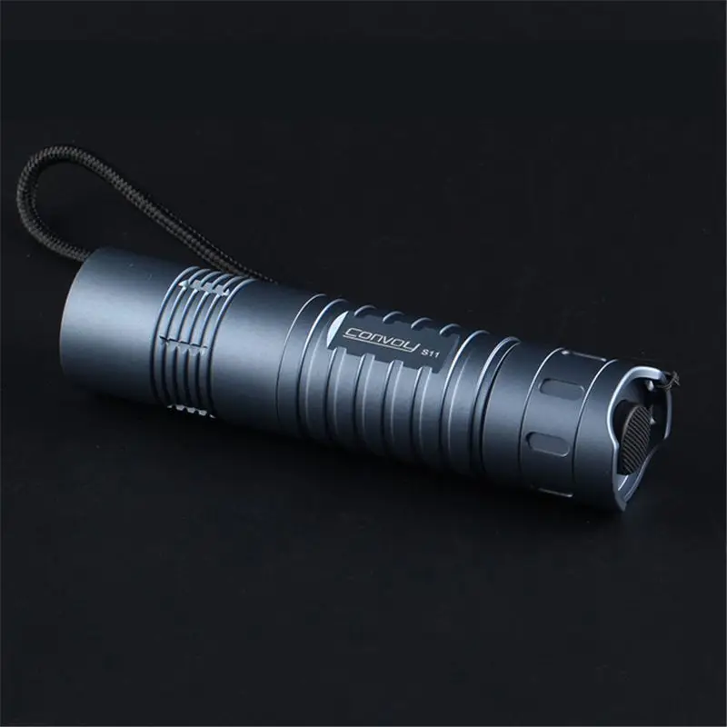 

Convoy S11 LED Flashlight SST40 2300lumens 4 Modes LED Torch Fleshligh by 18650 Battery for Camping Hunting Lantern Lamp -Gray