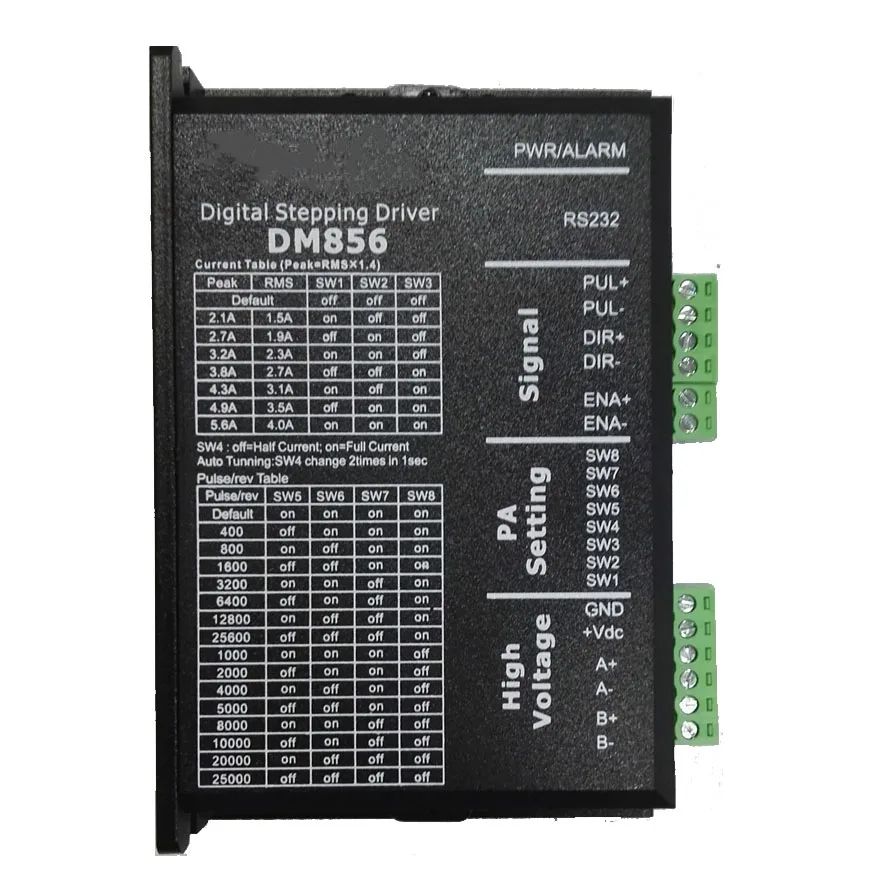 

DM856 Stepper Motor Controller Original 57 86 Digital Stepper Motor Driver 20-80 Vdc 1A to 5.6A For Leadshine NEMA23 NEMA34