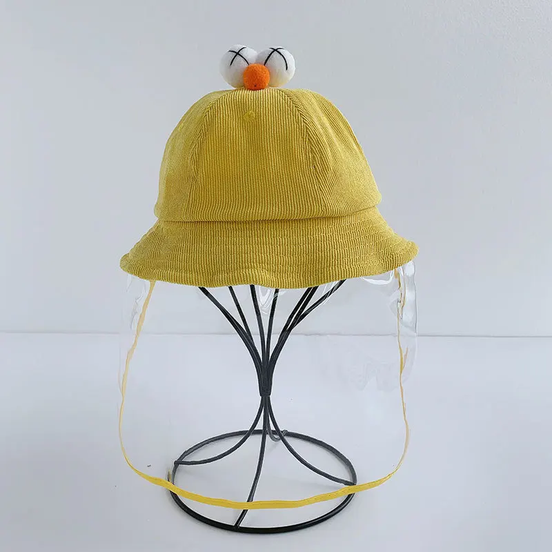 Children's corduroy Bucket Hats girl Summer Sunscreen Panama Hat boyPure Color Sunbonnet Fedoras Outdoor Fisherman Beach Cap |