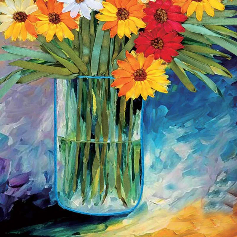 Вышивание художественные поделки 3D DIY лента вышивка крестиком пасторальный цвет