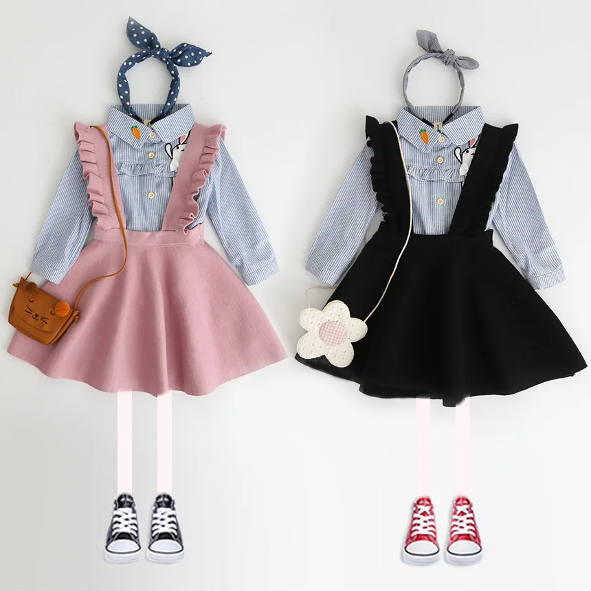 New Autumn 2020 Brand Baby Girls Dress Sweaters Kids Overalls Children Knitted Strap Toddler Beautiful 2-8Y | Детская одежда и