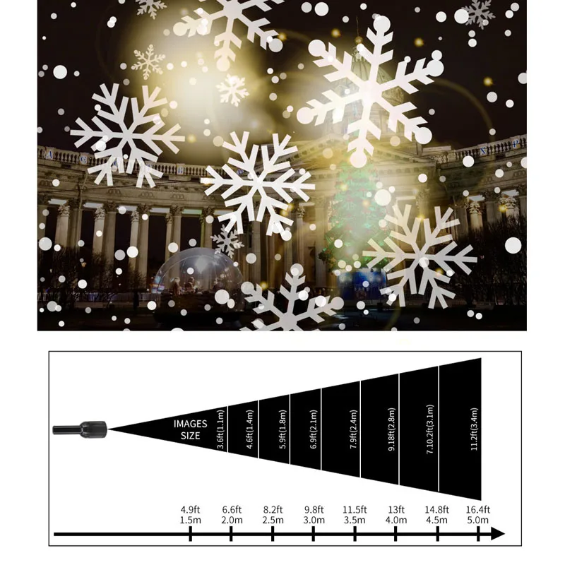4 Ватт Рождественский проектор Снежинка Узор Светодиодные лазерные огни 85В-240В Праздничное домашнее украшение для вечеринок DJ Световая лампа для сцены.
