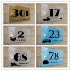 Индивидуальные Акриловые таблички с номером дома, уличные таблички с именем, несколько цветов, дизайн с животными, A6
