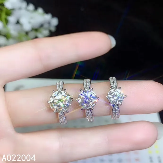 

KJJEAXCMY Fine Jewelry 925 Sterling Silver Inlaid Mosang Diamond Gemstone Ladies Ring Lovely Support Detection Hot Selling