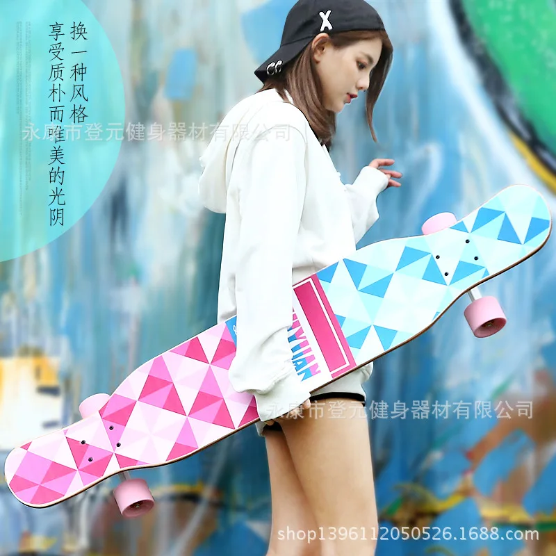 

Professional Longboard Skateboard Women 4 Wheel Thrasher Drift Board Skateboard Deck Skates Rullebrett Fitness Equipment BI50SB