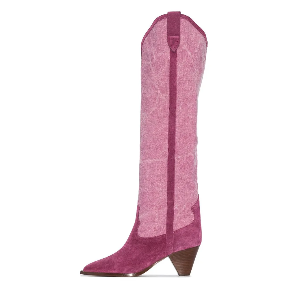 

Plus size 35-46 New brand women long boots chunky low heels autumn winter boots cowboy western knee high boots women shoes
