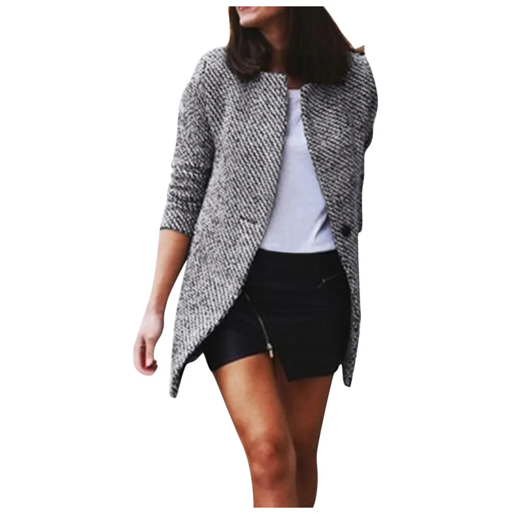 Женское шерстяное пальто в европейском стиле осенне зимний тонкий шерстяной