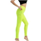 Женские сексуальные леггинсы с высокой талией, неоновые зеленые Леггинсы для фитнеса, женские бесшовные брюки пуш-ап, леггинсы, Спортивная женская одежда для фитнеса, Лидер продаж