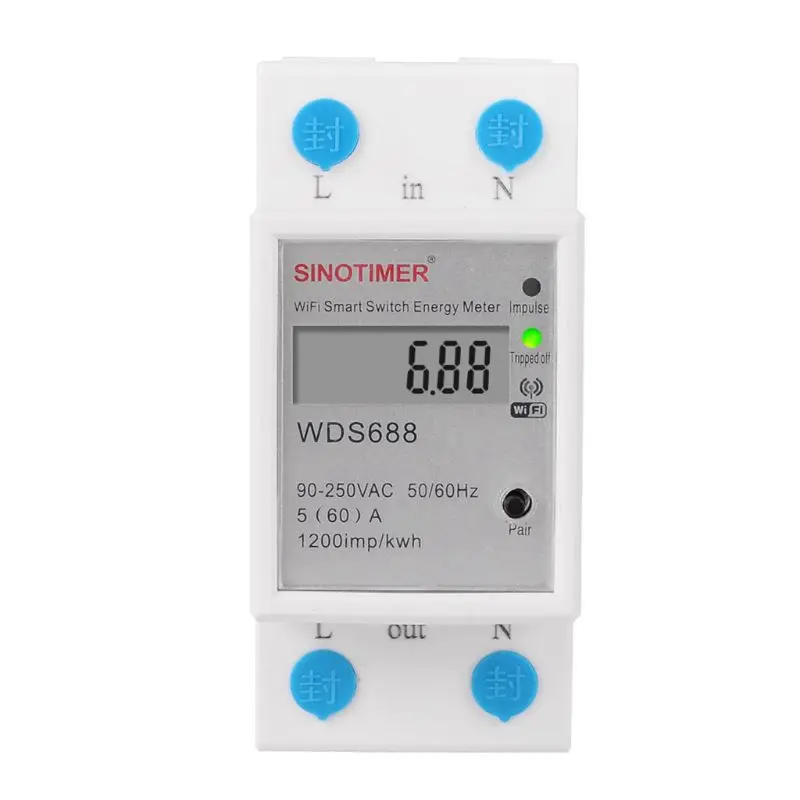 

WIFI Din Rail AC 90-250V Single Phase Energy Meter Switch Timer Power Monitor 28TC