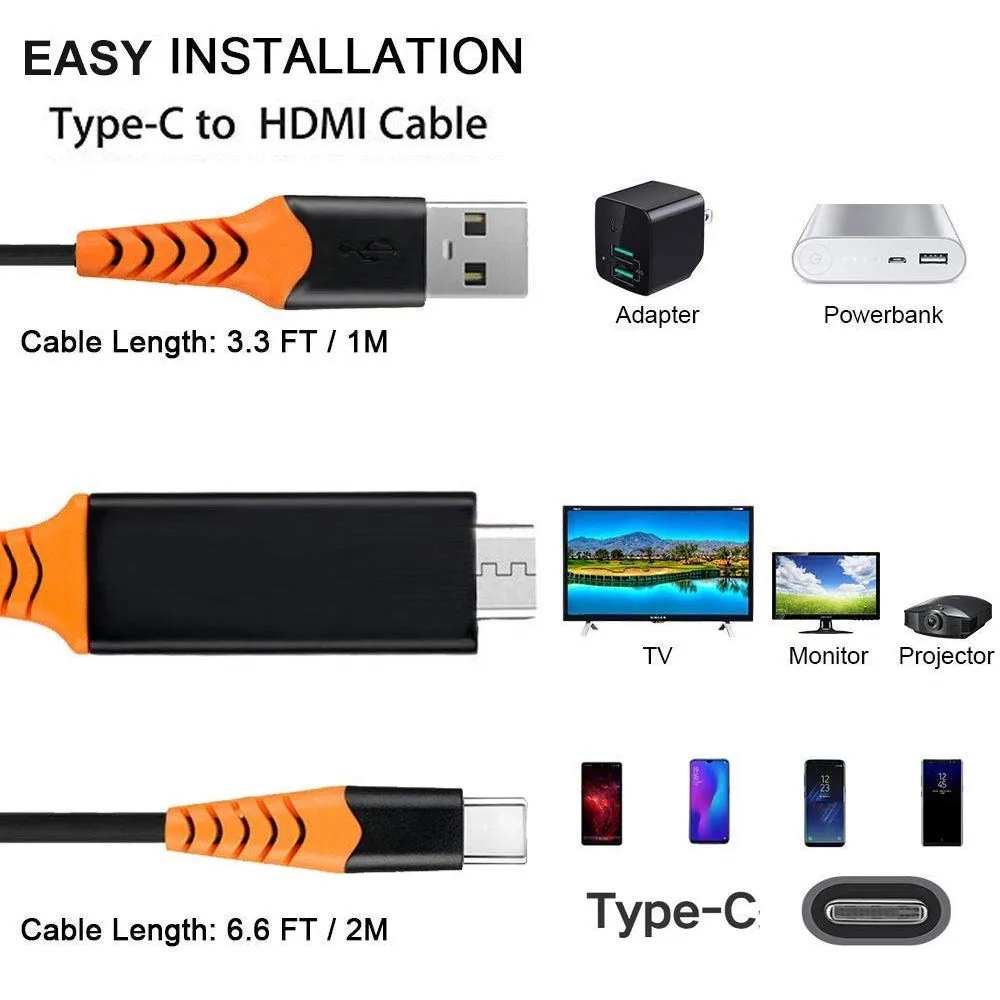 Кабель-адаптер USB C на HDMI совместимый с 4K60Hz Thunderbolt 3 1 Для Huawei Mate 20 MacBook pro 2018 Galaxy S9