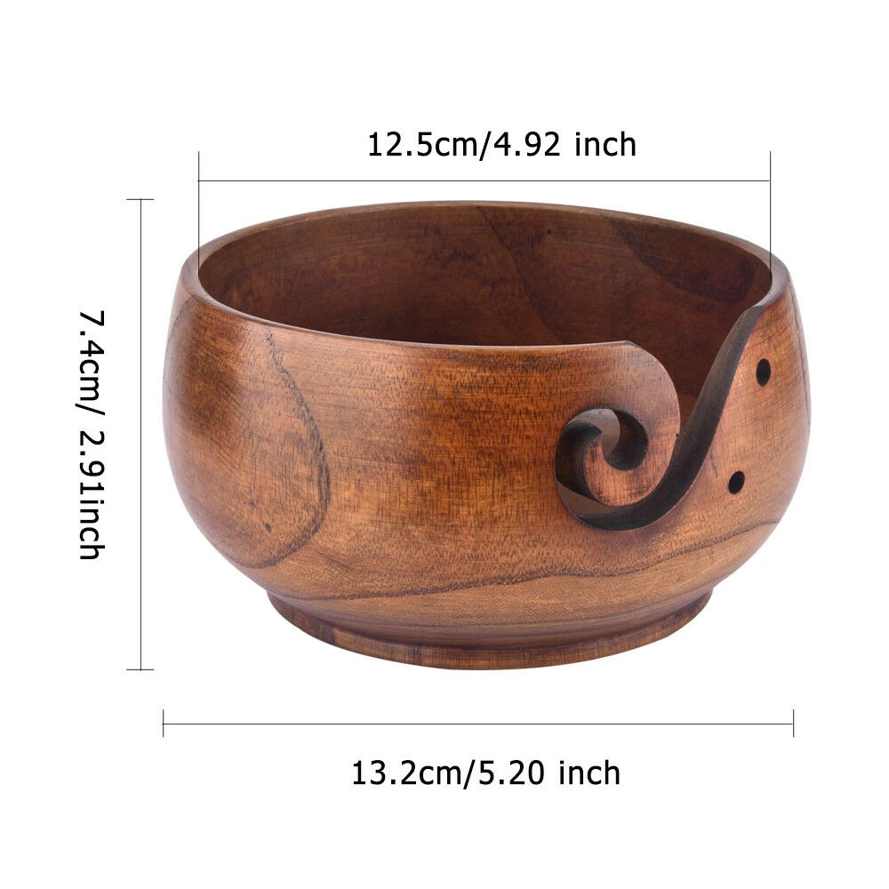 

Yarn Storage Bowl Wooden Yarn Balls Organizer For Knitting Crocheting 16cm Wooden bowls Yarn Bowl