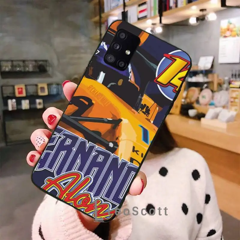 

Fernando Alonsos 14 Renault F1 Racing Phone Case For Samsung A40 A50 A51 A71 A20E A20S S8 S9 S10 S20 Plus note 20 ultra 4G 5G