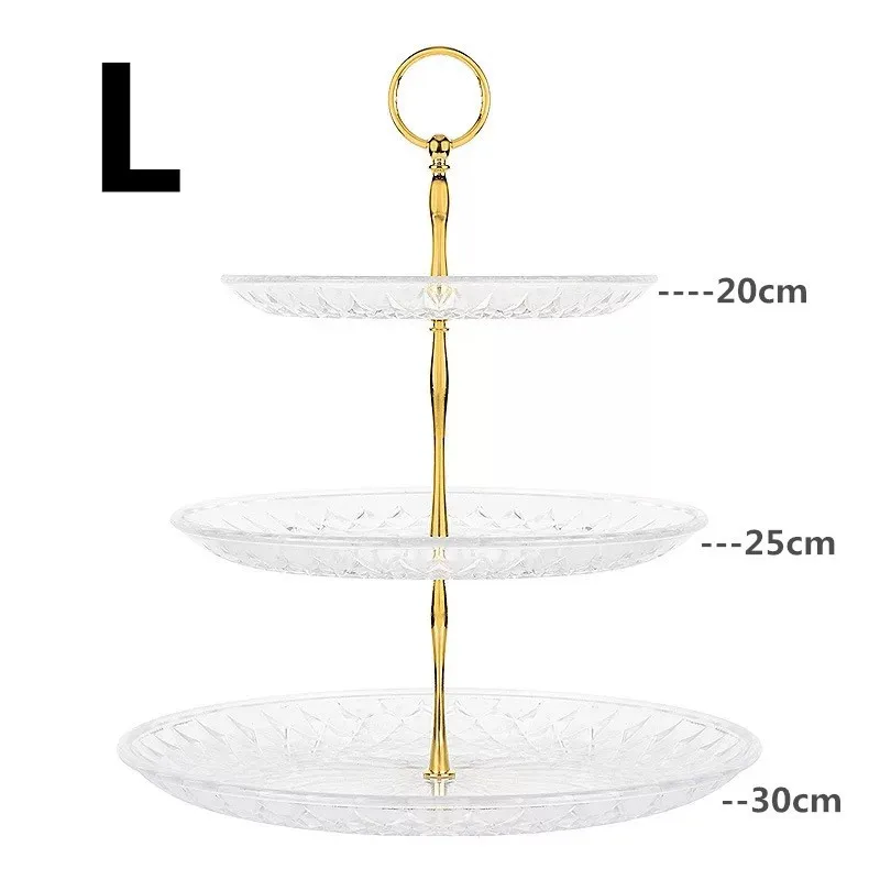 

3-Layer Detachable Cake Stand Quality Plastic Birthday Wedding Party Fruits Snack Foods Storage Trays Vanity Tray Decor Plates