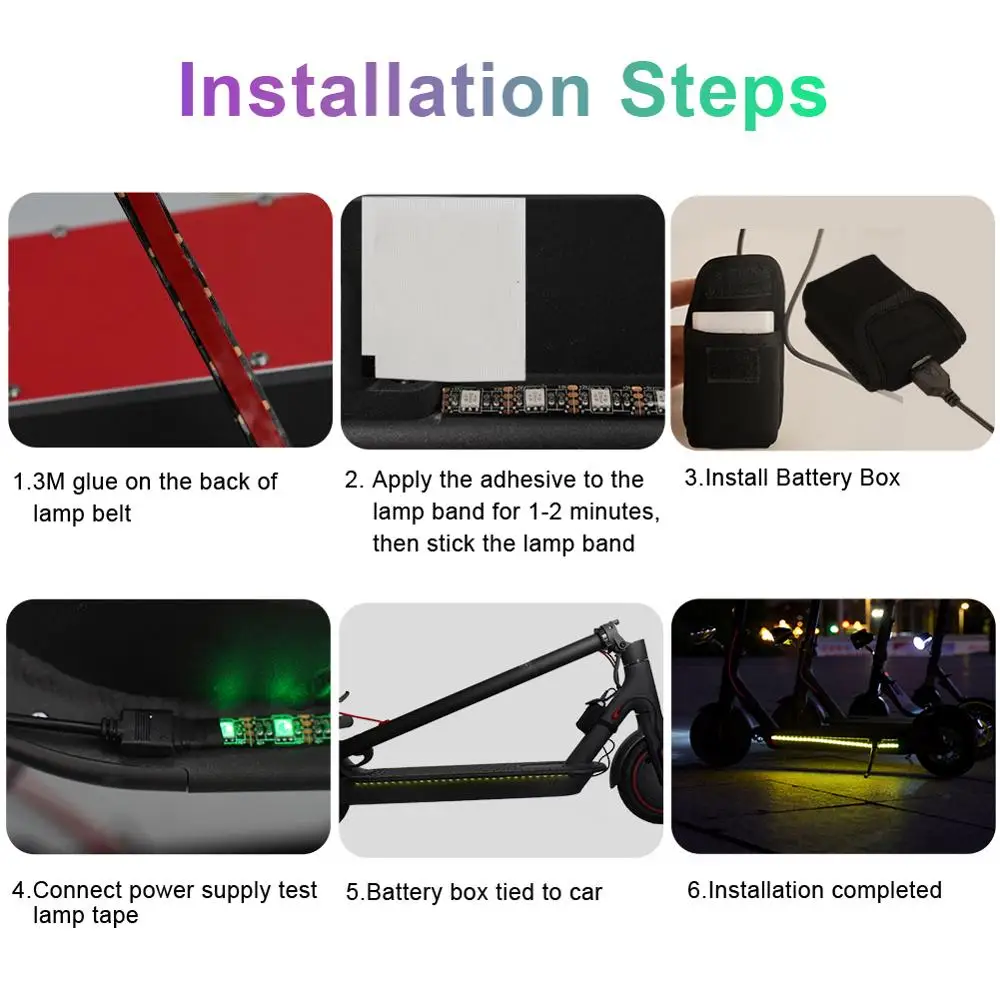 Светодиодная лента фонарик RGB бар лампа для Xiaomi Mijia M365 электрический скутер