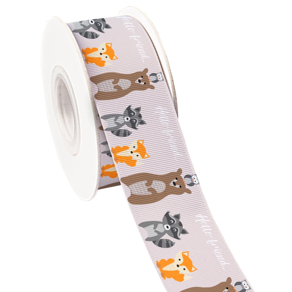 Лесные животные Тигр Лев Обезьяна печатная корсажная лента/атласная ткань для