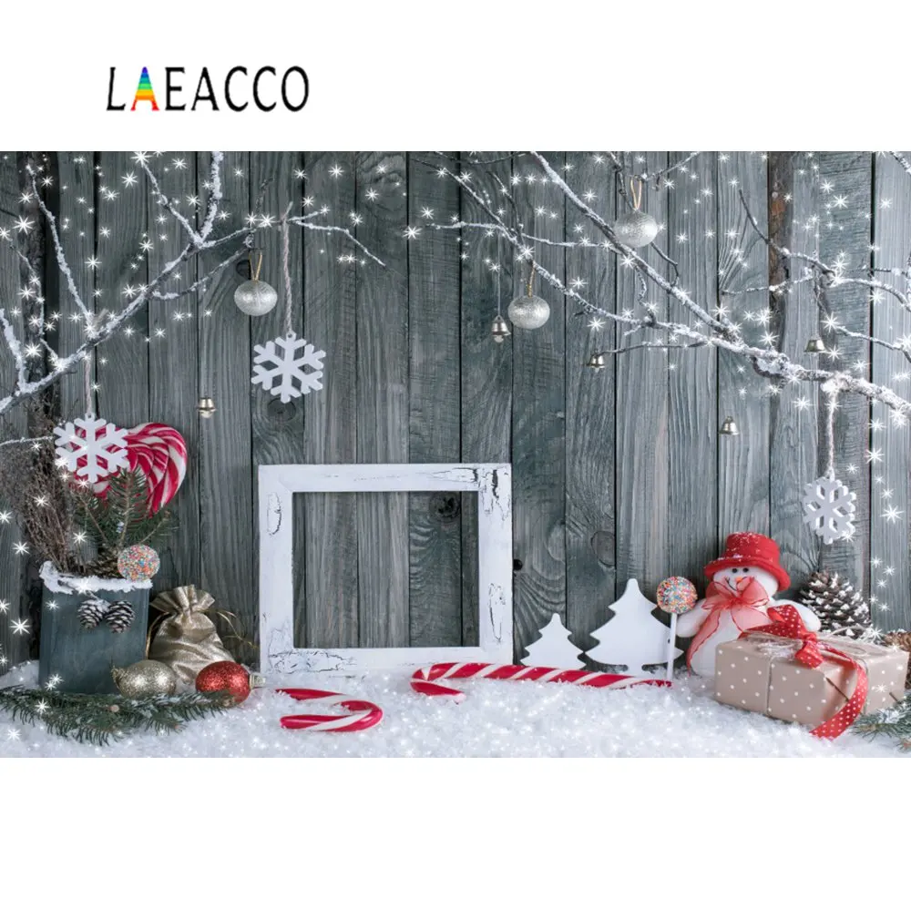 Laeacco Рождественский фон светильник лампа снежинка безделушка подарок конфета