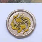 Комплект печатей из вощеного воска Koi, подарок для запечатывания животных, ретро античный дизайн, декор для свадебных приглашений