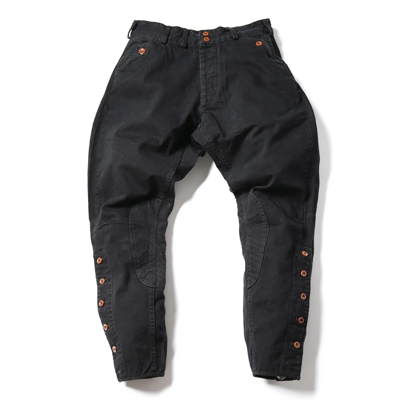 

NON STOCK Vintage Motorcycle Breeches For Men Riding Pants Mid-Rise Black