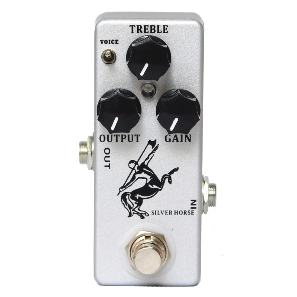 

Mini Horse Guitar Effect Pedal Overdrive Boost Overload Effect Bypass Metal Shell TREBLE/OUTPUT/GAIN Function LED Light Bass
