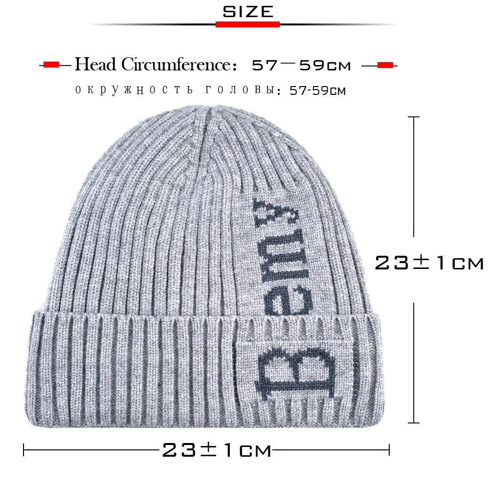 зимняя шапка вязаная бини мужская сплошной цветшерсть теплая женская шапочки