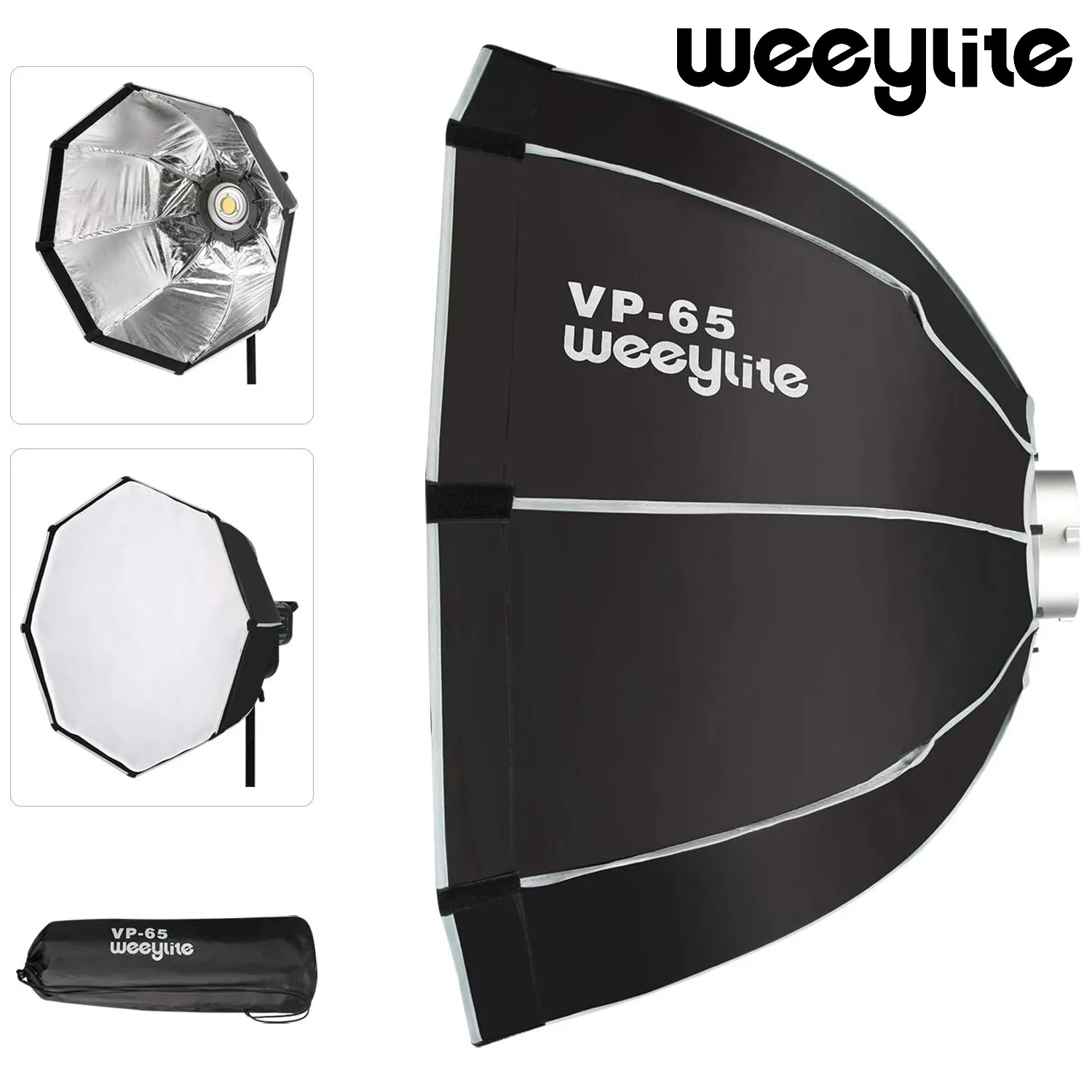 

Weeylite VP-65 65cm Octagon Umbrella SoftBox Portable Outdoor Folding Flash Soft Box Bowens Mount for COB Video Light Speedlite