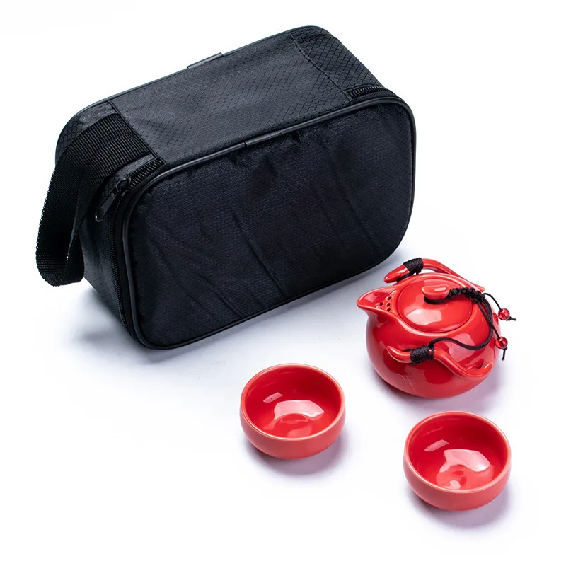 Путешествия Чайный набор портативный мешок быстрый гость Кунг Фу керамика один