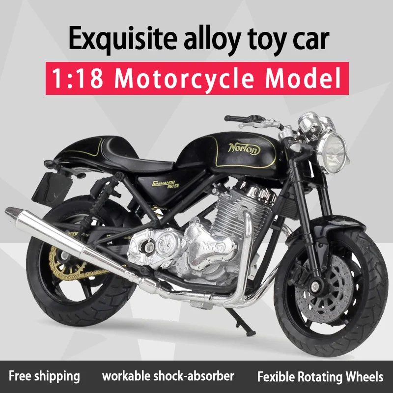 Welly 1:18 Norion commando 96 Alloy Diecast Sport Motorcycle Model Workable Shork-Absorber Toy For Children Gifts Collection |