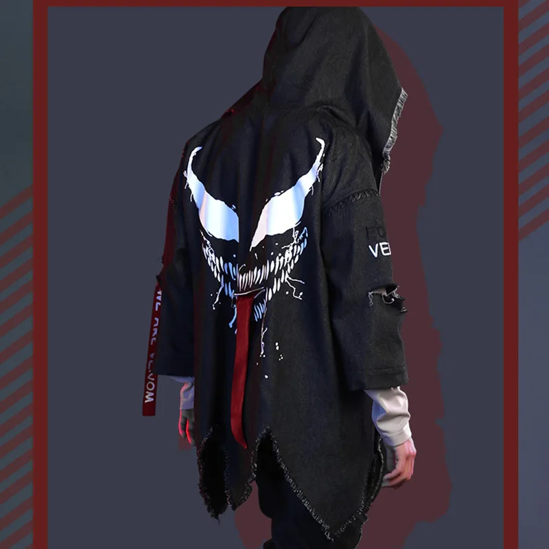 Костюм Venom мужской костюм паука толстовка с капюшоном уличная одежда на