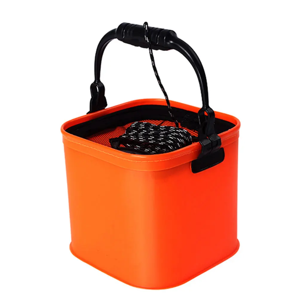 

1Pcs Foldable EVA Water Bucket With Rope Belt Outdoor Collapsible Bag Carp Fishing Tackle Box Camping Fishing Accessories