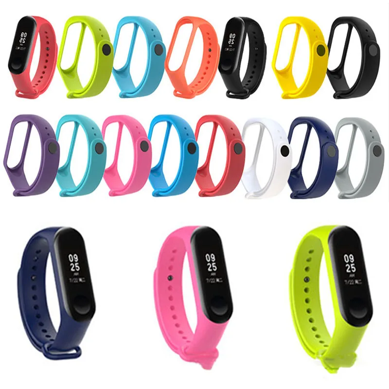 Ремешок силиконовый для Xiaomi Mi Band 3 4 спортивный сменный Браслет 3|Смарт-аксессуары|