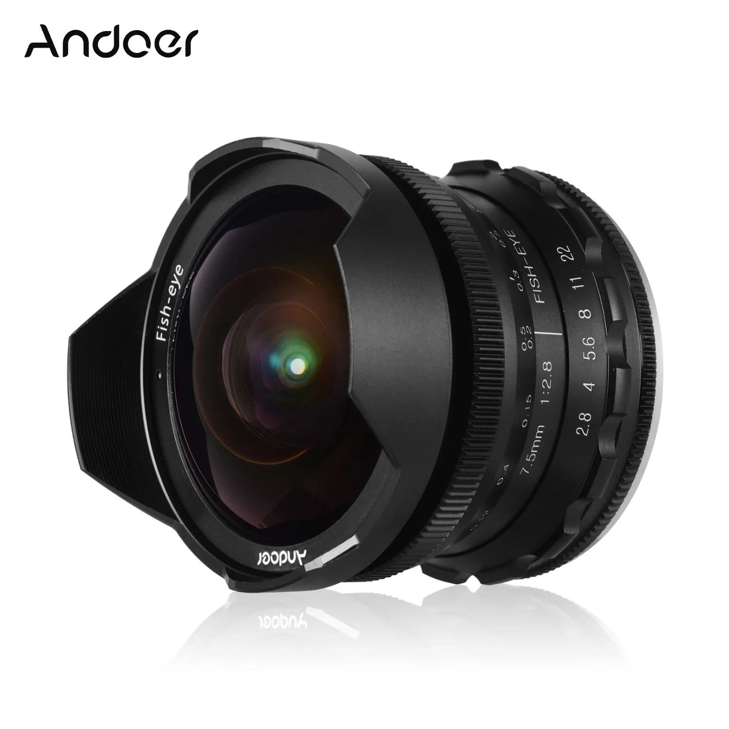 Объектив рыбий глаз Andoer 7 5 мм f/2 8 с ручной фокусировкой ультраширокий угол обзора