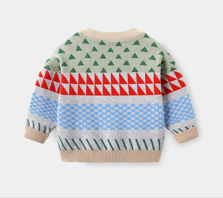 

2020 Autumn Winter Kids Printing Sweater Children New Year Clothing Boys Cotton Patchwork Baby Costumes