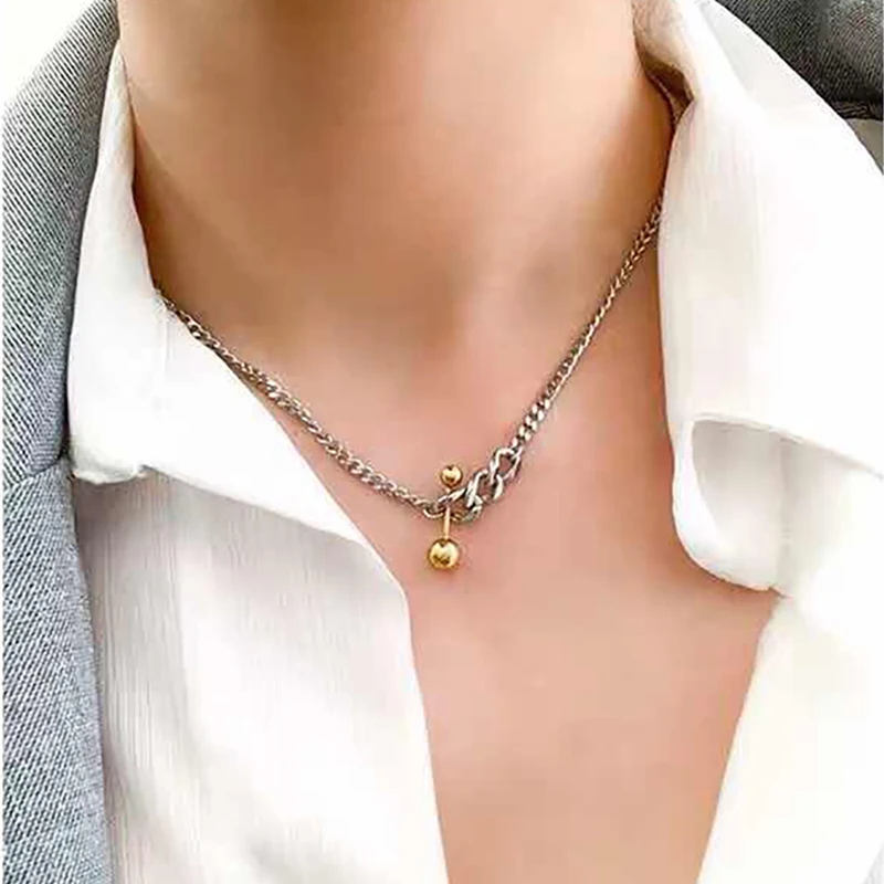 

2020 New Trend Vintage Choker Necklace Metal Ball Pendant Chain Necklace Collar for Men Women Punk Girl Party Jewelry Gift