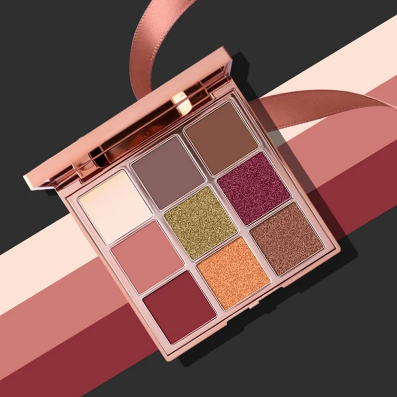 Палитра теней для век с 9 оттенками водостойкие стойкие блестящие матовые тени