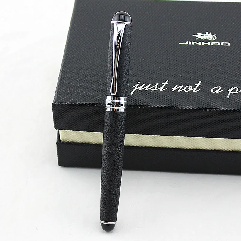 Роскошная Черная шариковая ручка Jinhao 750 с шероховатой поверхностью канцелярские