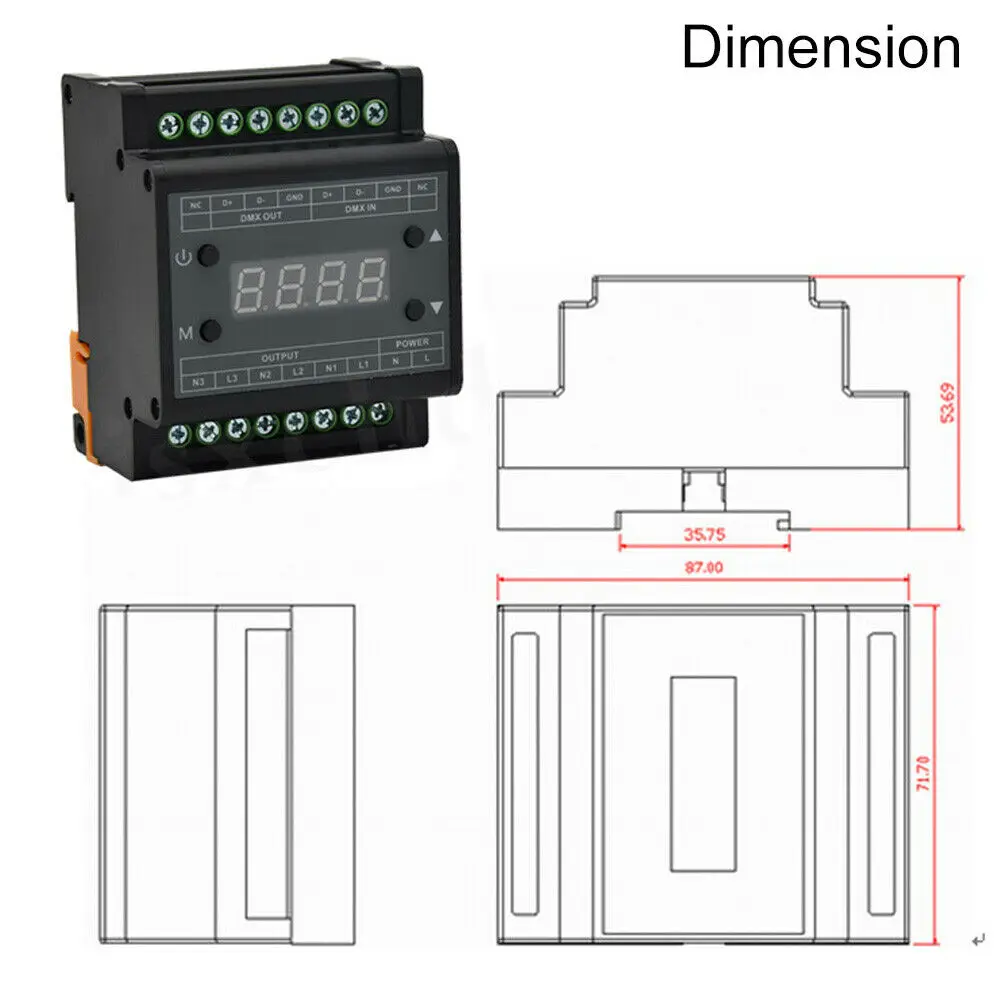Светодиодный диммер DMX302 DMX Triac Диммер Led регулятор яркости 50 Гц/60 Гц 3 канала
