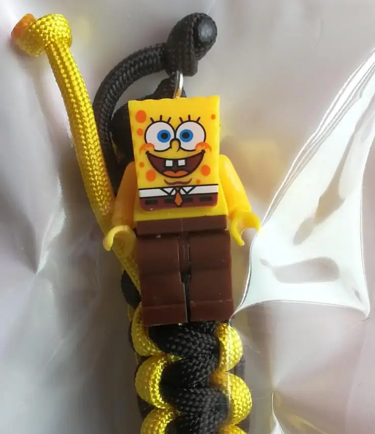 spongbob Buzz Lightyear Paracord браслет для детей супергерой Железный человек розовый Бэтмен Дарт Вейдер кролик Единорог строительные блоки кирпичи игрушки - Metal Color: spongbob