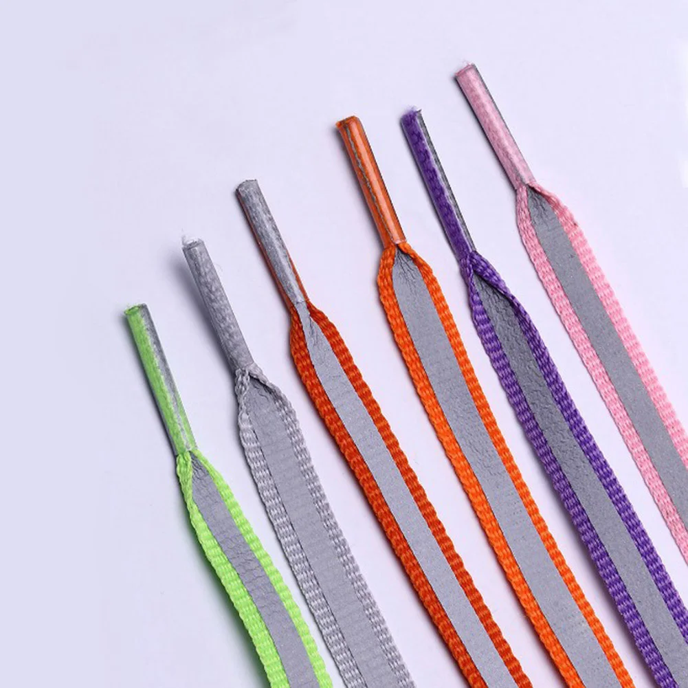 Фото New Design 1pair 100cm Flat 3M Reflective Runner Shoe Laces Safety Luminous Glowing Shoelaces Women Men Sport Canvas Обувь New Design 1pair 100cm Flat 3M Reflective Runner Shoe Laces Safety Luminous Glowing Shoelaces Women Men Sport Canvas Обувь