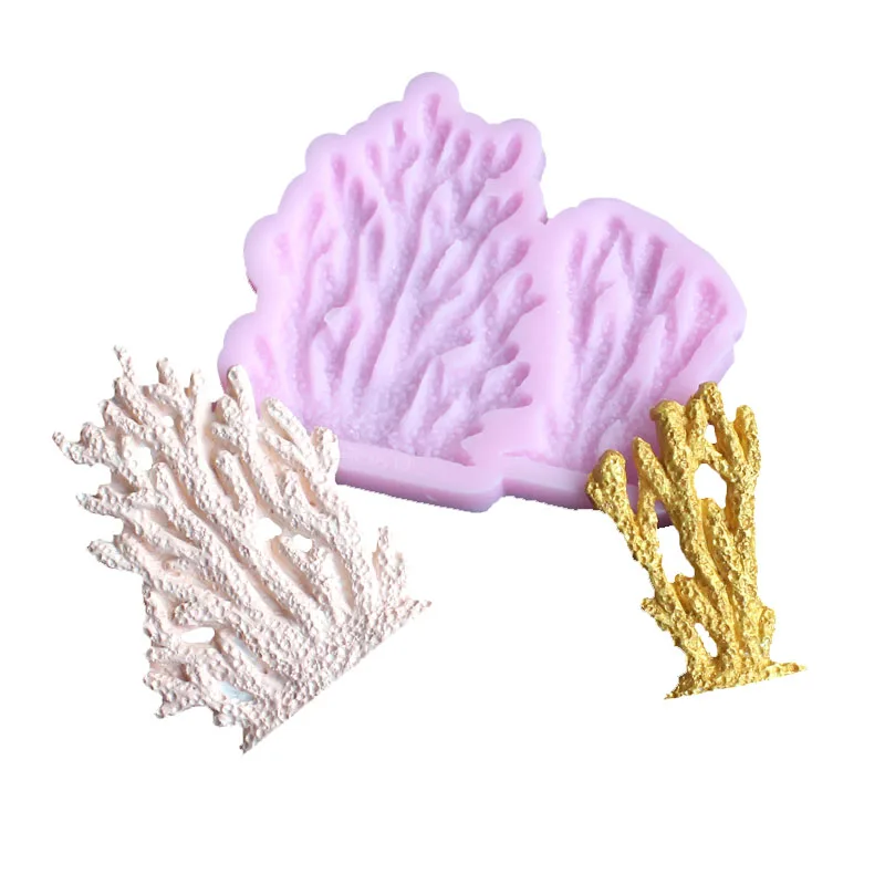 1PCS Coral, seaweed, coral reef Mould Cake Side silicone cake fondant mold cake decorating tools soap mold