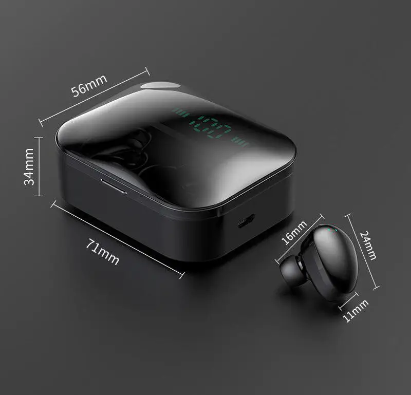 TWS Bluetooth 5.0 Wireless Earphones Waterproof Mini Earbuds Headphones Fingerprint Touch Headset | Электроника