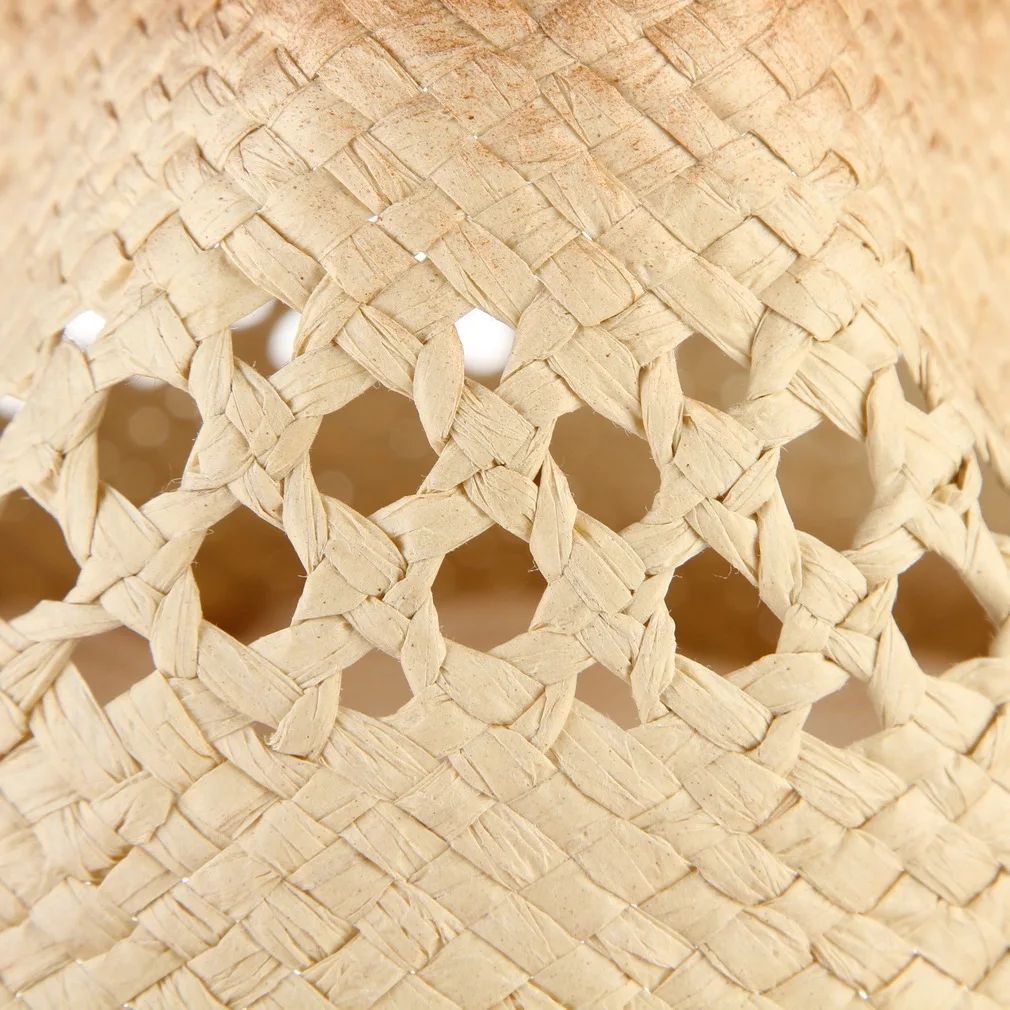 Пляжная Ретро шляпа унисекс в богемном стиле из рафии с широкими полями