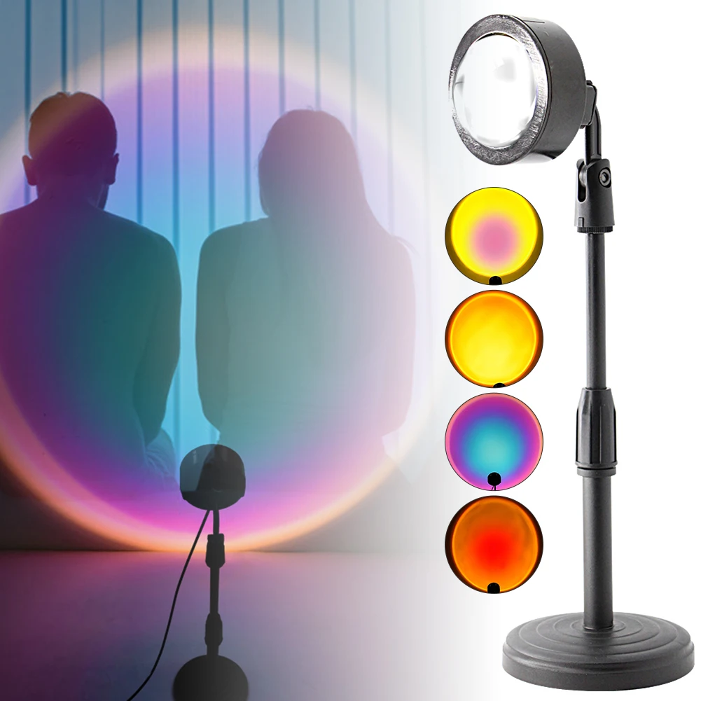 

Sunset Projection Lamp Rainbow Floor Stand Night Light Background Atmosphere Light For Home Decoration Fill Photography Lights